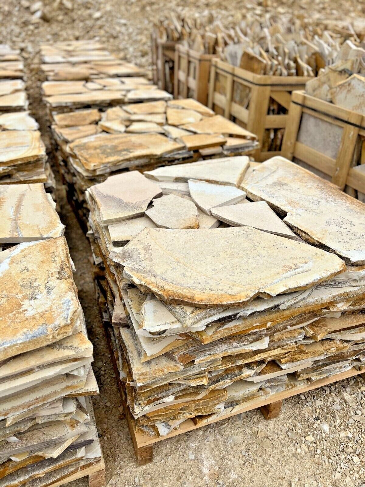 Expressversand 30-40mm Terrassenplatten Polygonalplatten Naturstein Kalkstein Andalucía 30qm