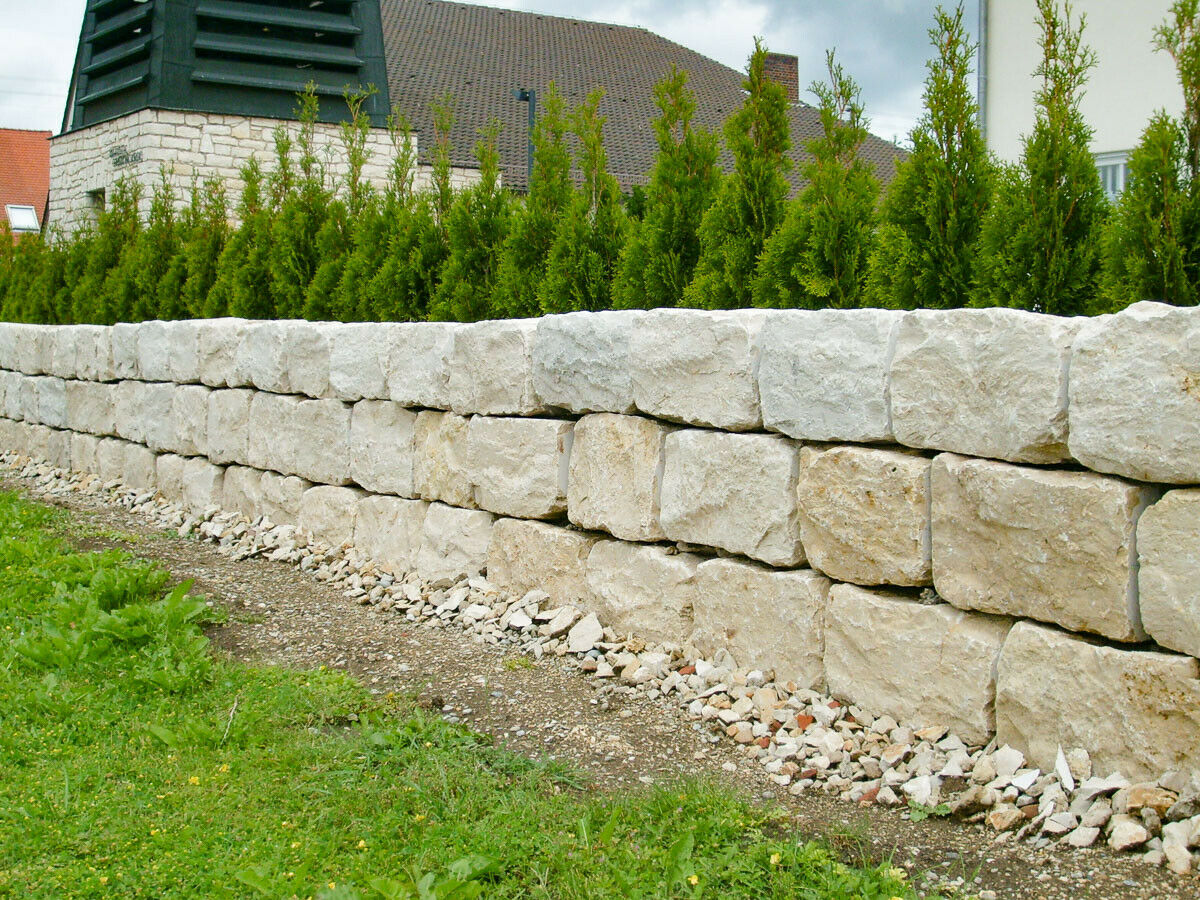 M12 Gartenmauer Mauerstein Dietfurter Kalkstein 1to. Sichtschutz Naturstein Jura